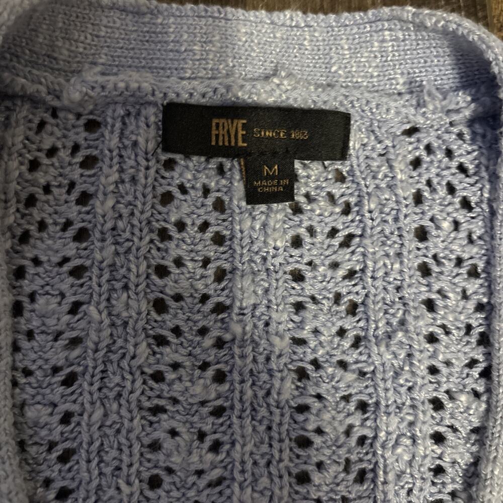 Frye Open‎ Knit Cardigan Blue Boho Medium - Picture 2 of 4